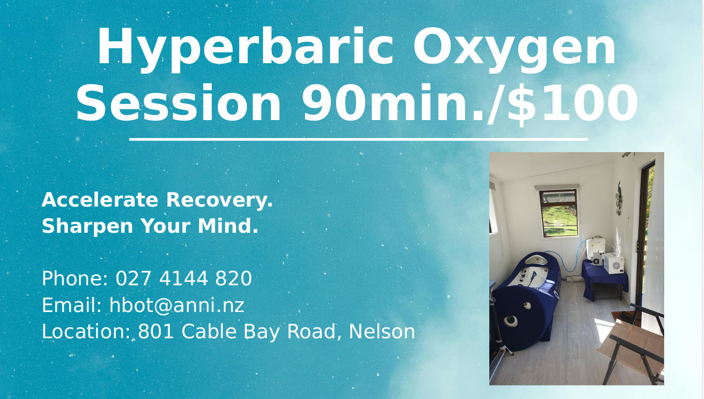 HBOT, Hyperbaric Oxygen Chamber Session in Nelson New Zeland